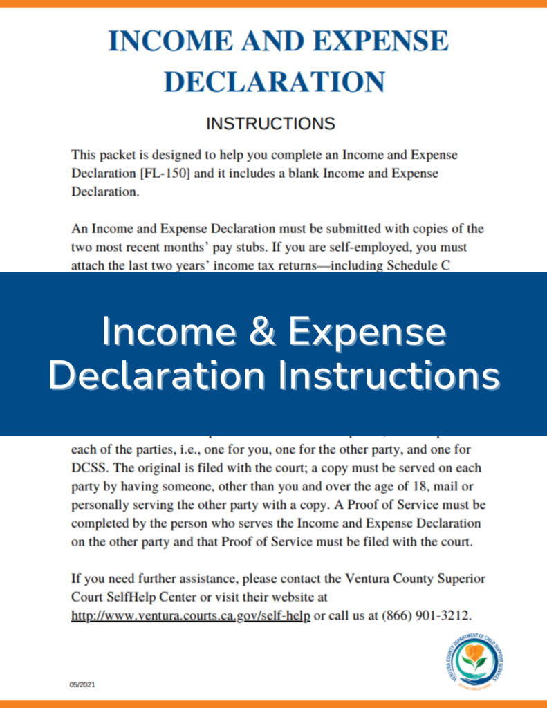 Income & Expense Declaration Instructions